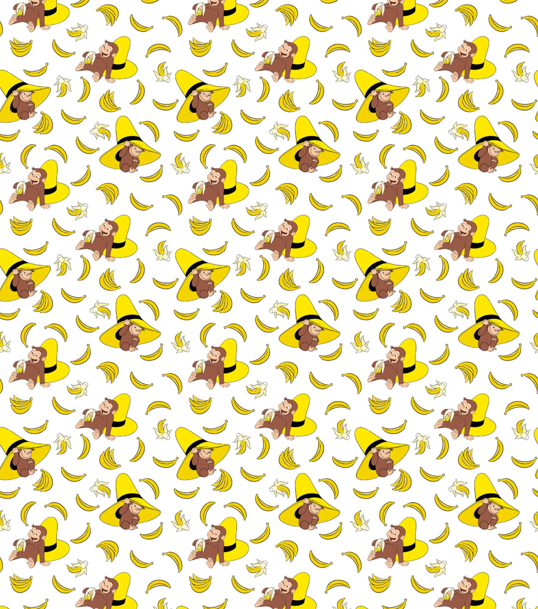 Universal Studios Curious George Banana Packed Cotton Fabric